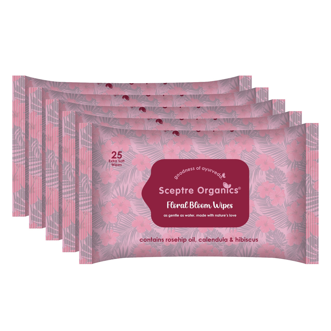 Floral Bloom Wipes - Refreshing Wipes (Combo of 25X5)
